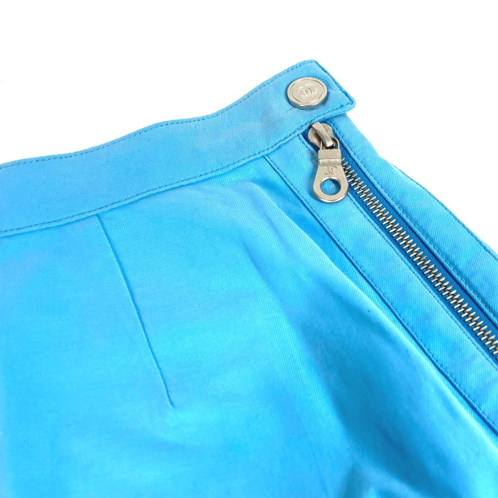 Chanel P19433 Sukan Sukan 02S Logo CC Coco Mark Bottoms Logo Logo Skirt Cotton Women's Blue