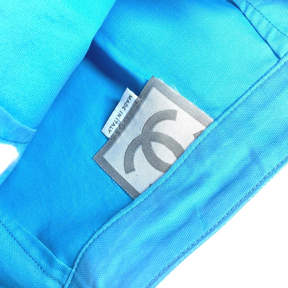 Chanel P19433 Sukan Sukan 02S Logo CC Coco Mark Bottoms Logo Logo Skirt Cotton Women's Blue