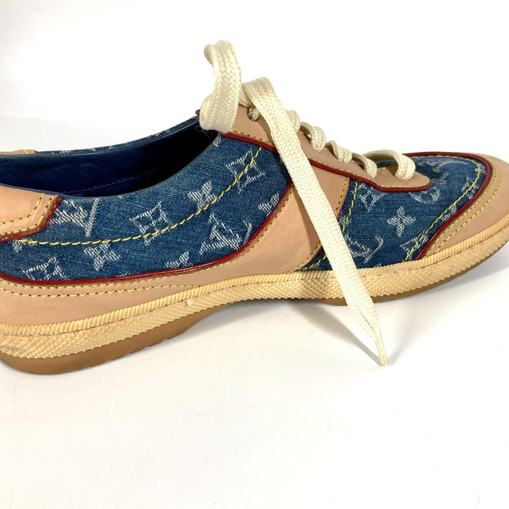 LOUIS VUITTON モノグラムデニム ロゴ 靴 シューズ スニーカー モノグラムデニム レディース ブルー