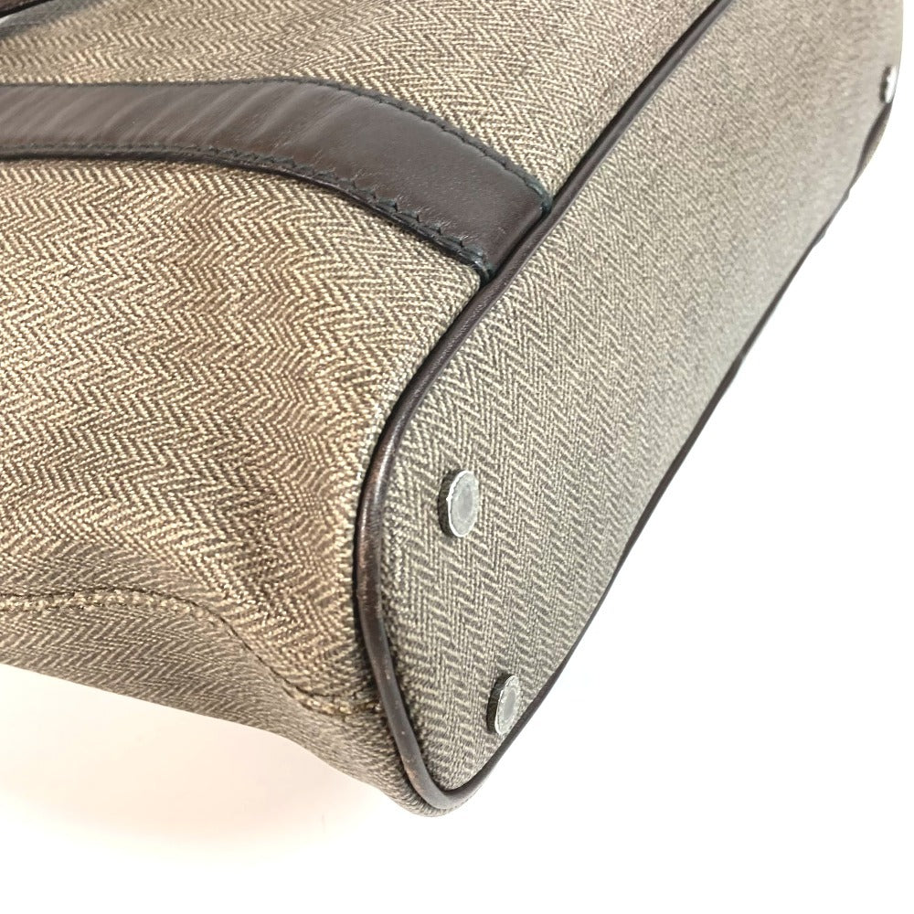 BVLGARI Weekend Logo Bag Vertical Tote Bag Shoulder Bag PVC/Leather Unisex Gray