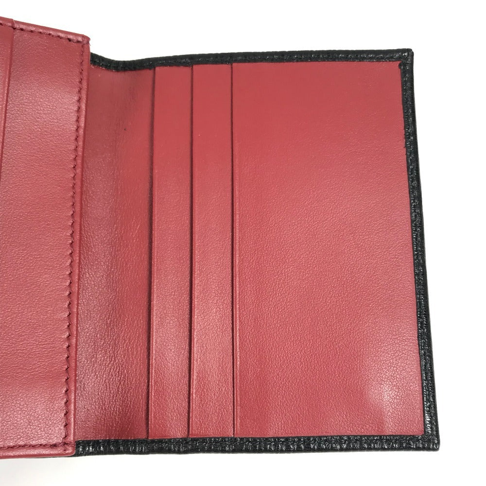 Salvatore Ferragamo ガンチーニ ロゴ 名刺入れ パスケース 2つ折り カードケース レザー ユニセックス ブラック