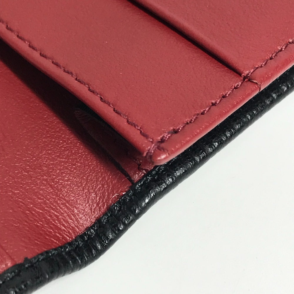 Salvatore Ferragamo ガンチーニ ロゴ 名刺入れ パスケース 2つ折り カードケース レザー ユニセックス ブラック