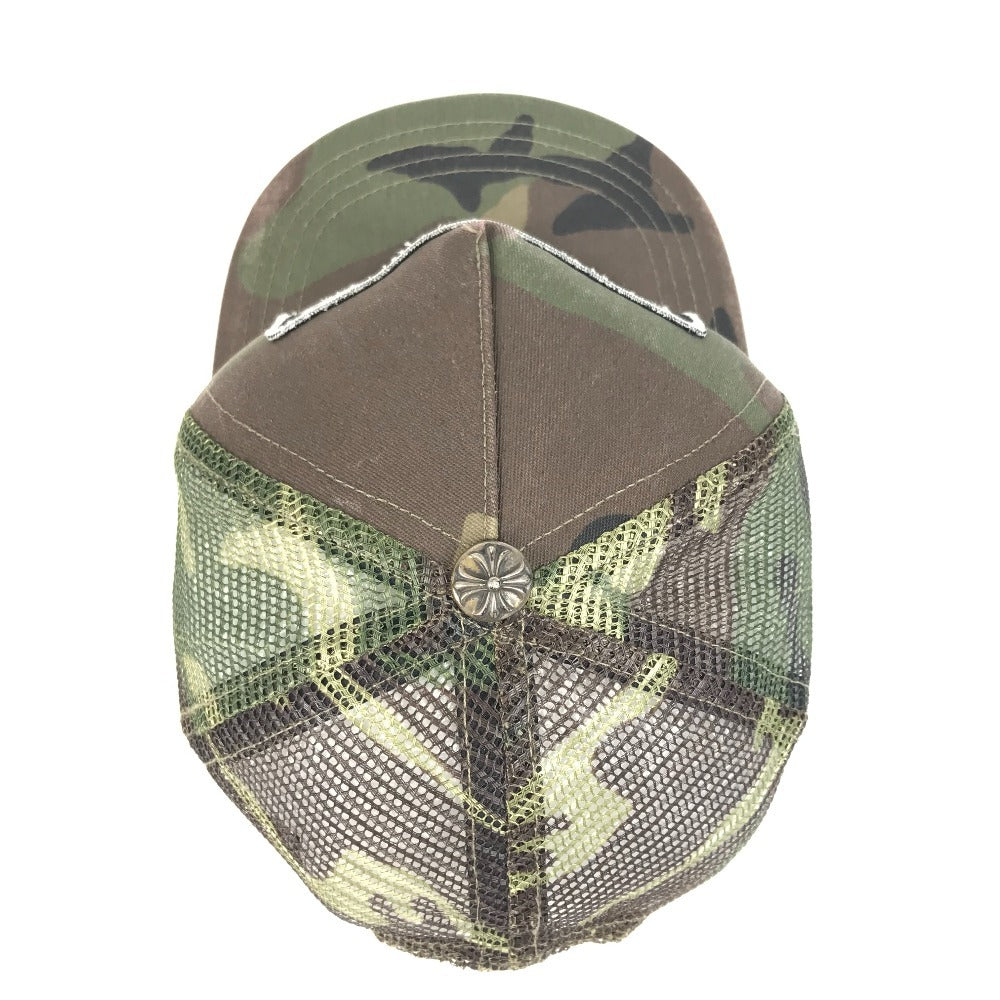 CHROME HEARTS カモフラ 迷彩 ロゴ FUCK 帽子 キャップ帽 ベースボール メッシュ キャップ コットン ユニセックス カーキ