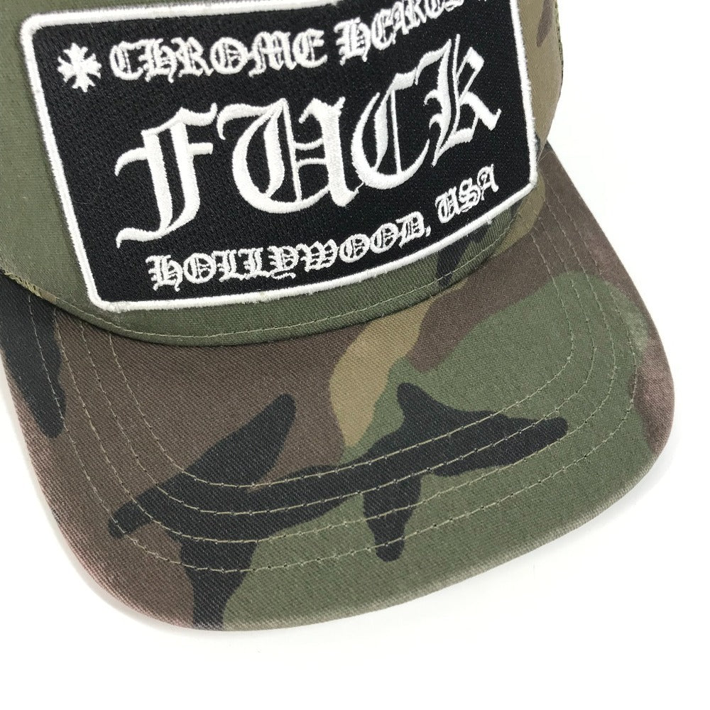 CHROME HEARTS カモフラ 迷彩 ロゴ FUCK 帽子 キャップ帽 ベースボール メッシュ キャップ コットン ユニセックス カーキ