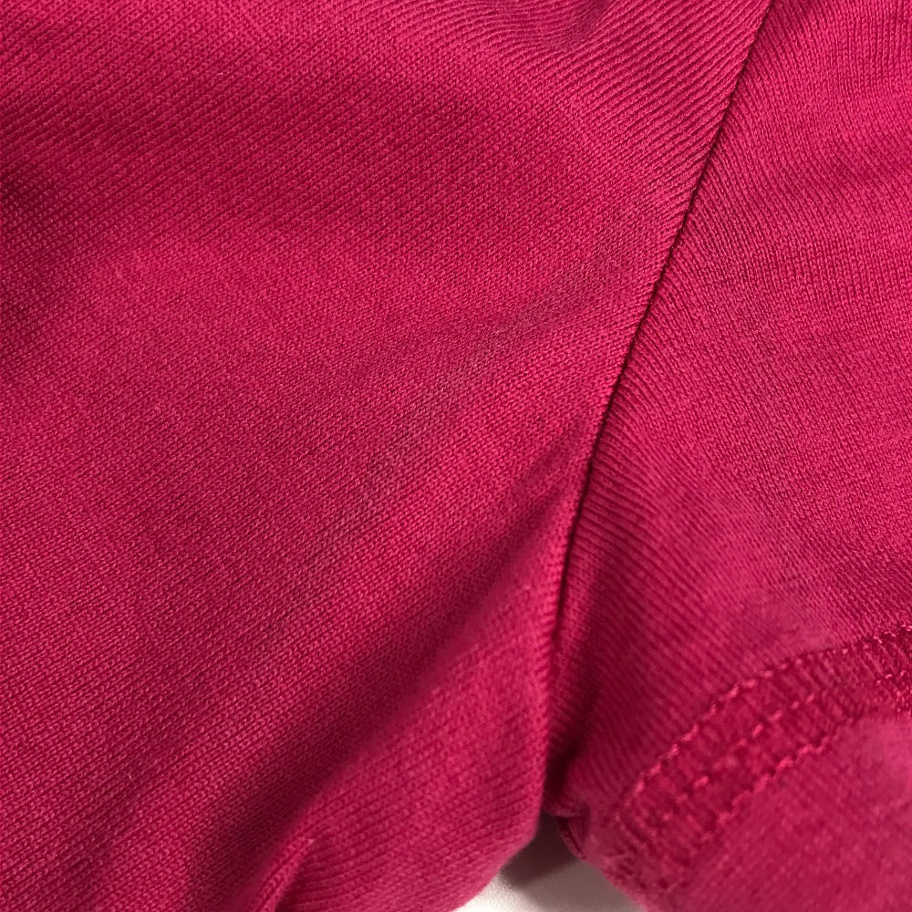 HERMES 刺繍入れ モザイク Hロゴ ポケット アパレル Tシャツワンピース ラウンドネック ワンピース コットン レディース ピンク