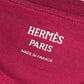 HERMES 刺繍入れ モザイク Hロゴ ポケット アパレル Tシャツワンピース ラウンドネック ワンピース コットン レディース ピンク