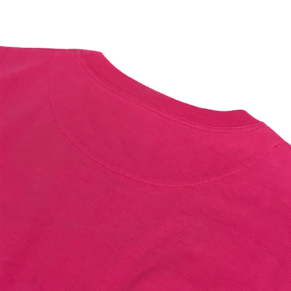 HERMES 刺繍入れ モザイク Hロゴ ポケット アパレル Tシャツワンピース ラウンドネック ワンピース コットン レディース ピンク