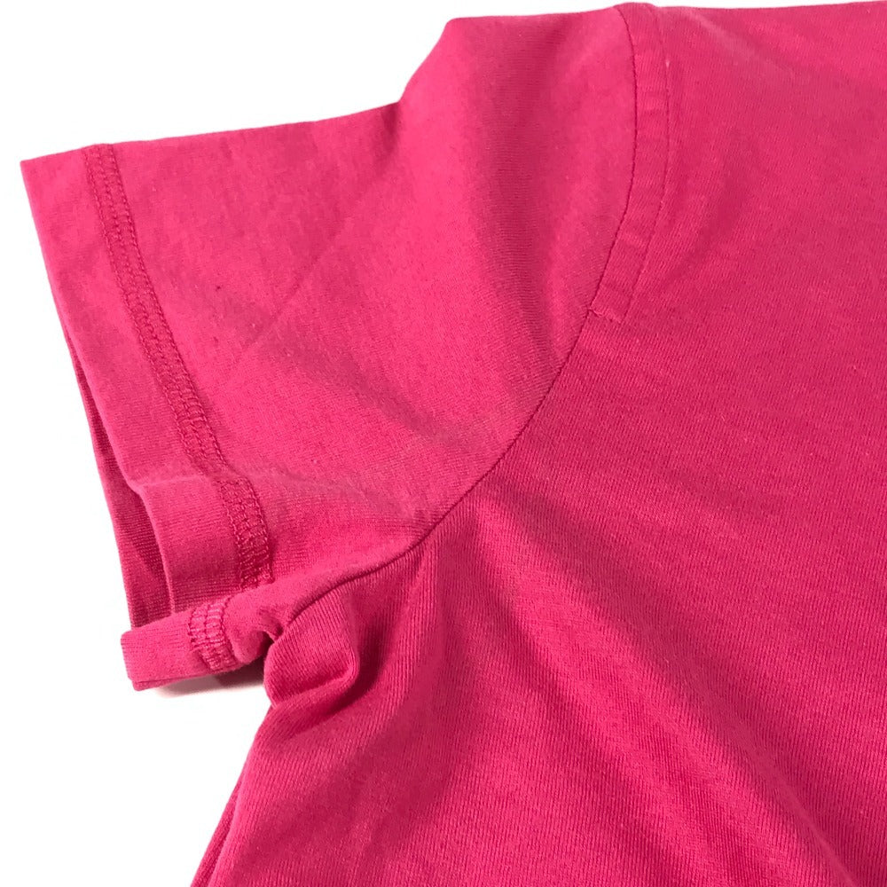 HERMES 刺繍入れ モザイク Hロゴ ポケット アパレル Tシャツワンピース ラウンドネック ワンピース コットン レディース ピンク