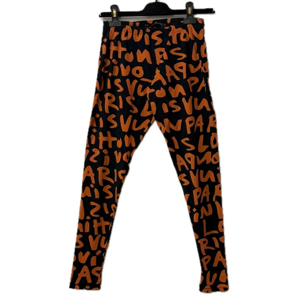 LOUIS VUITTON Unknown Monogram Graffiti Bottoms Pants All-Over Print Nylon Pants Women's Orange