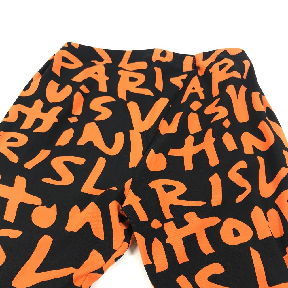LOUIS VUITTON Unknown Monogram Graffiti Bottoms Pants All-Over Print Nylon Pants Women's Orange