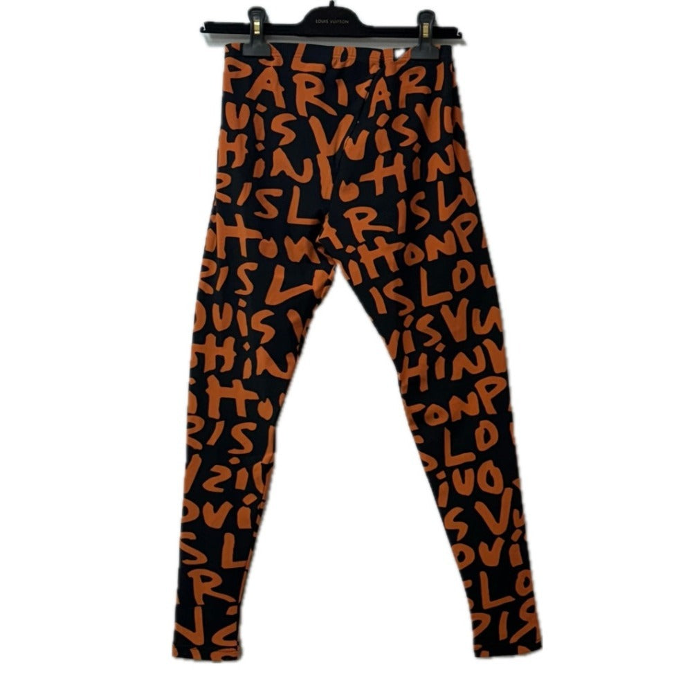 LOUIS VUITTON Unknown Monogram Graffiti Bottoms Pants All-Over Print Nylon Pants Women's Orange