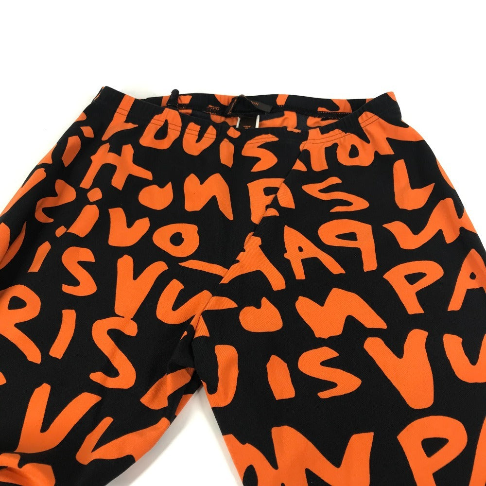 LOUIS VUITTON Unknown Monogram Graffiti Bottoms Pants All-Over Print Nylon Pants Women's Orange