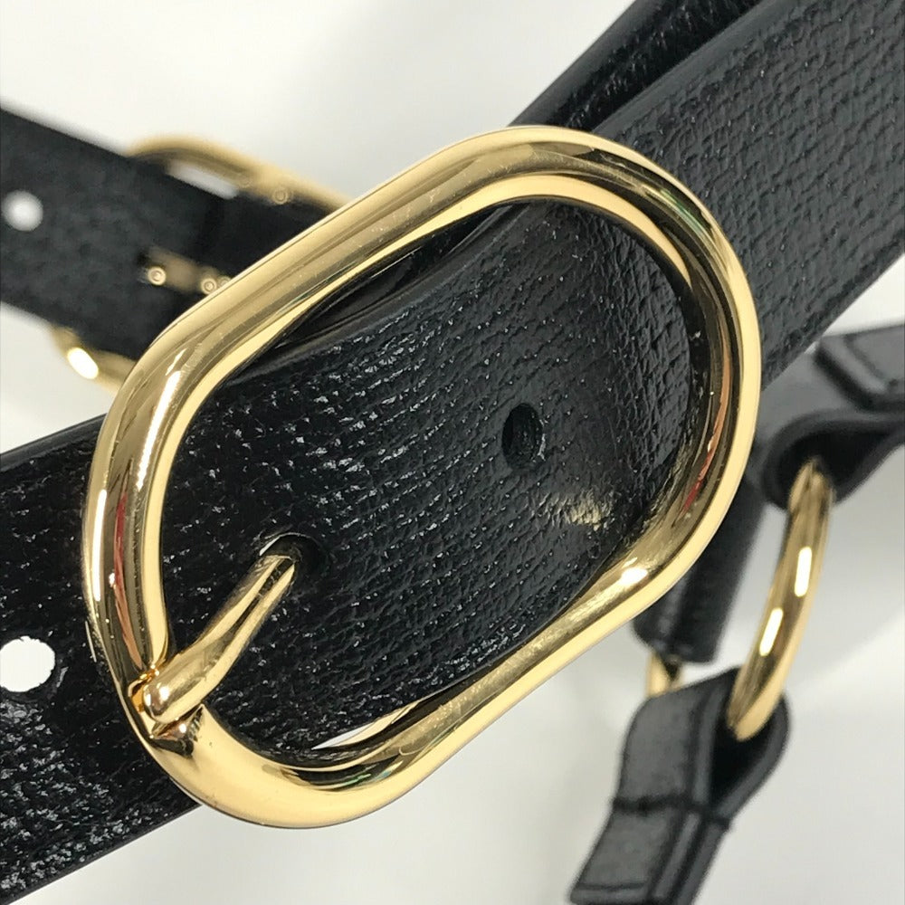 GUCCI 695253 GG Pet Harness for Dogs, Perfect for Walking, Dogs, Leather, Unisex, Black