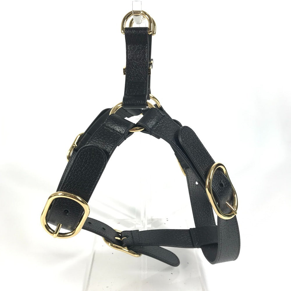 GUCCI 695253 GG Pet Harness for Dogs, Perfect for Walking, Dogs, Leather, Unisex, Black