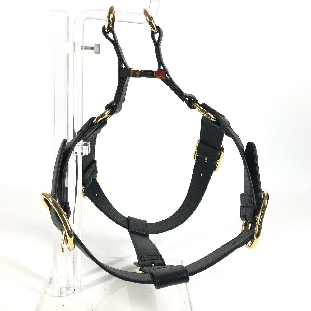 GUCCI 695253 GG Pet Harness for Dogs, Perfect for Walking, Dogs, Leather, Unisex, Black