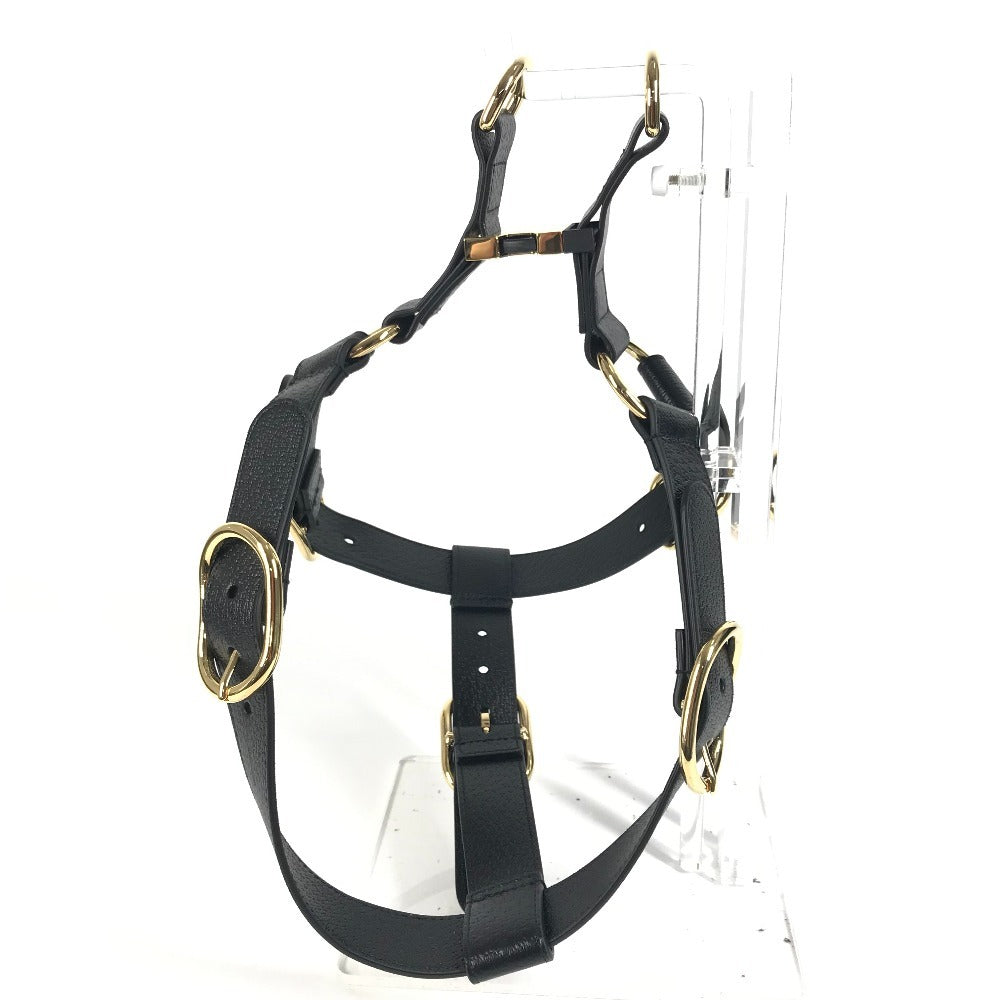 GUCCI 695253 GG Pet Harness for Dogs, Perfect for Walking, Dogs, Leather, Unisex, Black