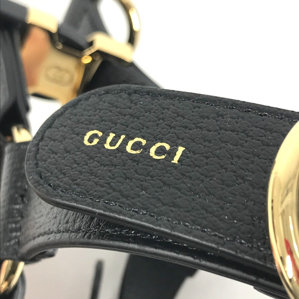 GUCCI 695253 GG Pet Harness for Dogs, Perfect for Walking, Dogs, Leather, Unisex, Black