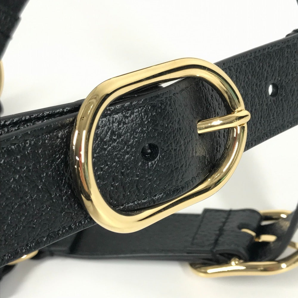 GUCCI 695253 GG Pet Harness for Dogs, Perfect for Walking, Dogs, Leather, Unisex, Black