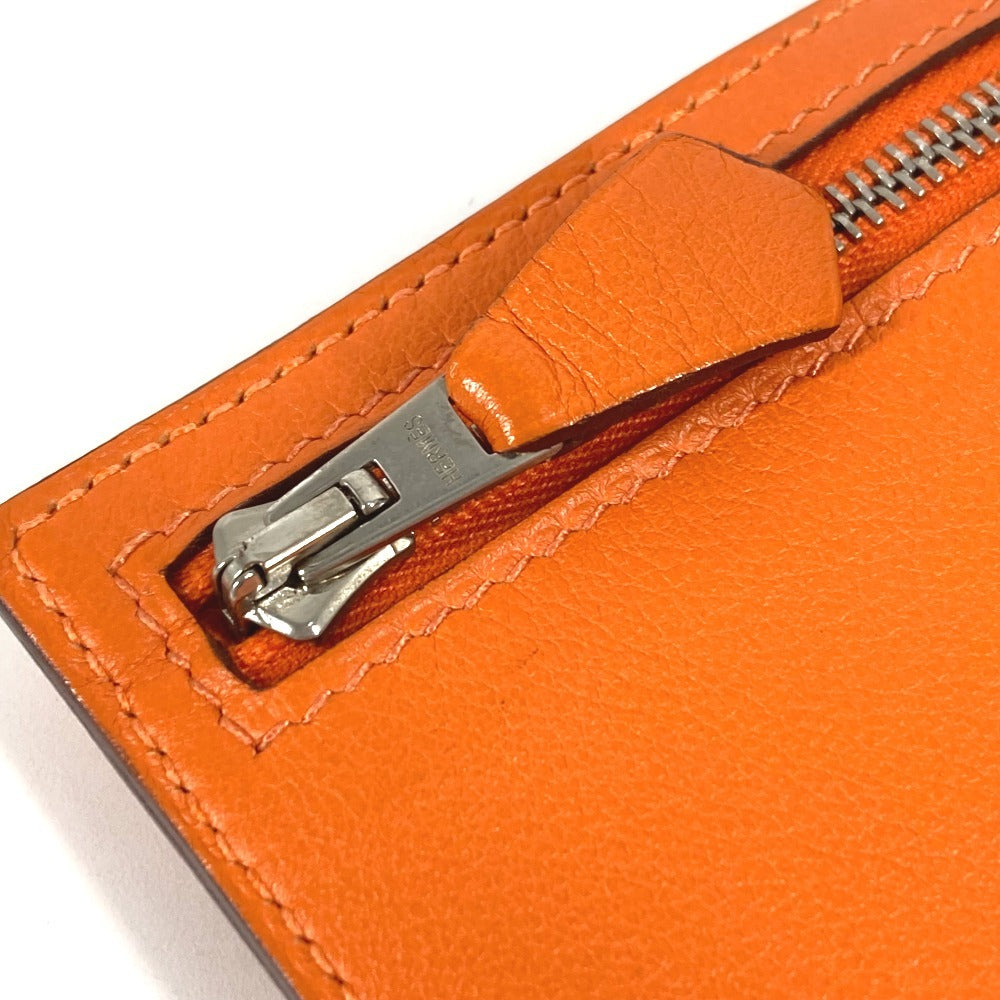 HERMES ジップザック コンパクトウォレット 2つ折り財布 スイフト ユニセックス オレンジ