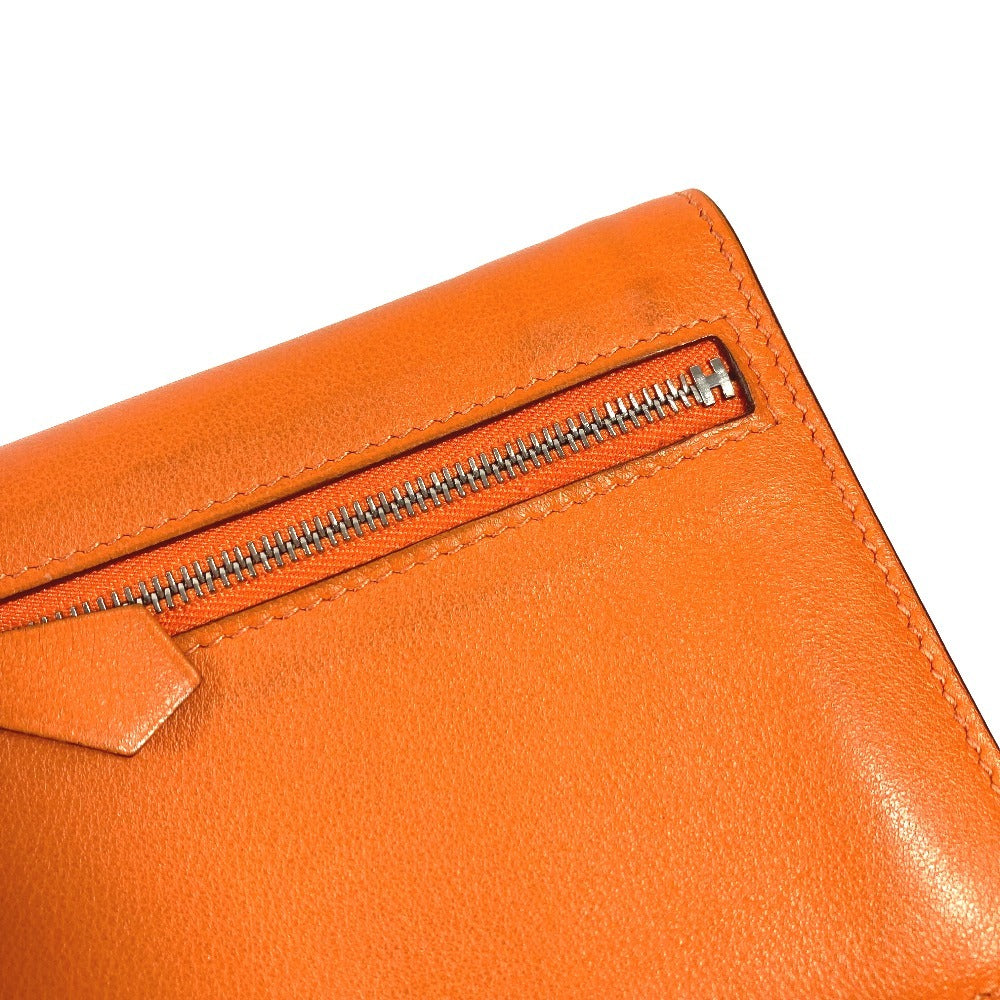 HERMES ジップザック コンパクトウォレット 2つ折り財布 スイフト ユニセックス オレンジ