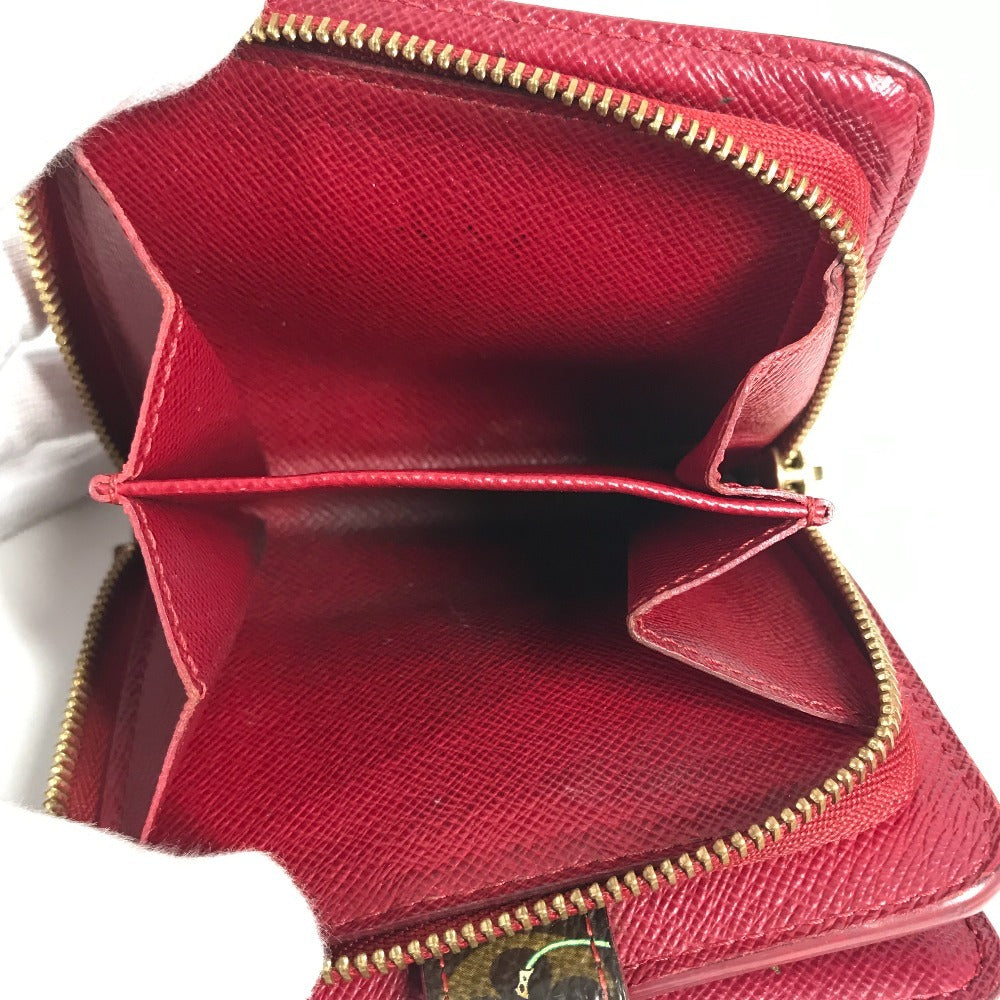 LOUIS VUITTON M95005 Monogram Cherry Compact Zip Wallet by Takashi Murakami, a compact bi-fold wallet in Monogram Cherry canvas, unisex, brown