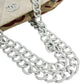CHANEL Double Chain with Phone Pouch, Logo Matelasse Quilted Shoulder Tote Bag, Plastic Chain, Linen, Women's, White