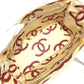 CHANEL Double Chain with Phone Pouch, Logo Matelasse Quilted Shoulder Tote Bag, Plastic Chain, Linen, Women's, White