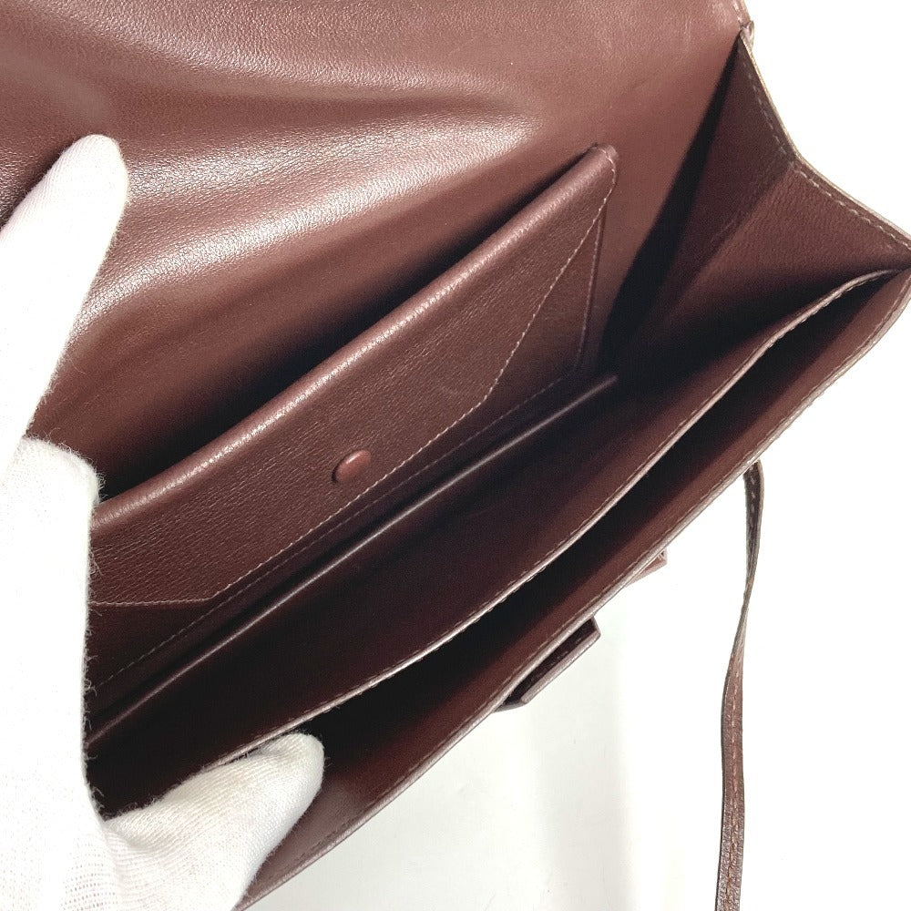 HERMES Envelope Bag Flap Pouch Second Bag Clutch Bag Leather Unisex Brown