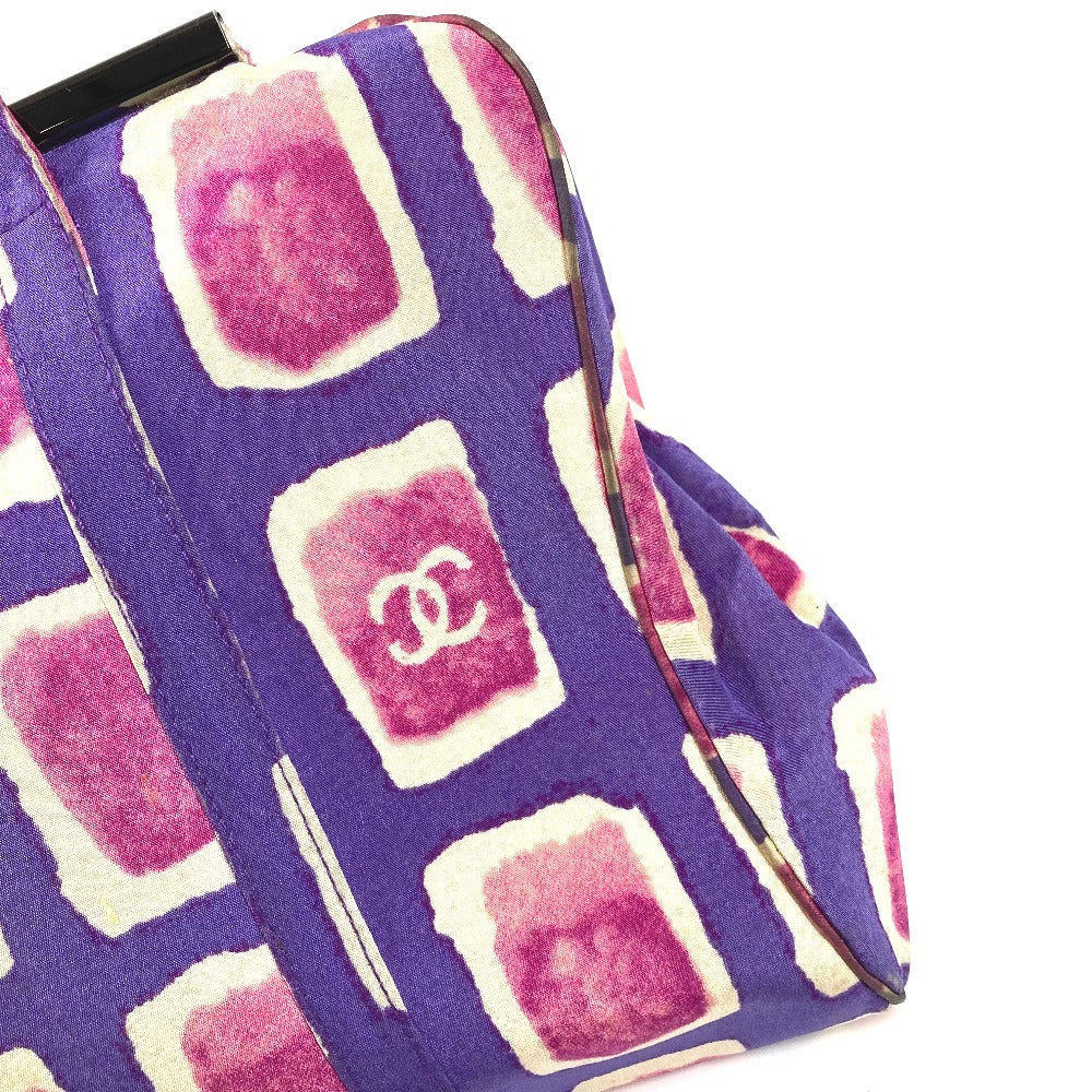 CHANEL がま口 CC ココマーク ロゴ カバン ハンドバッグ サテン ユニセックス ピンク