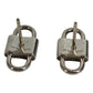 TIFFANY&Co. 1837 Small Double Lock Key Leather Cord Accessory Earrings AG925 Unisex Silver