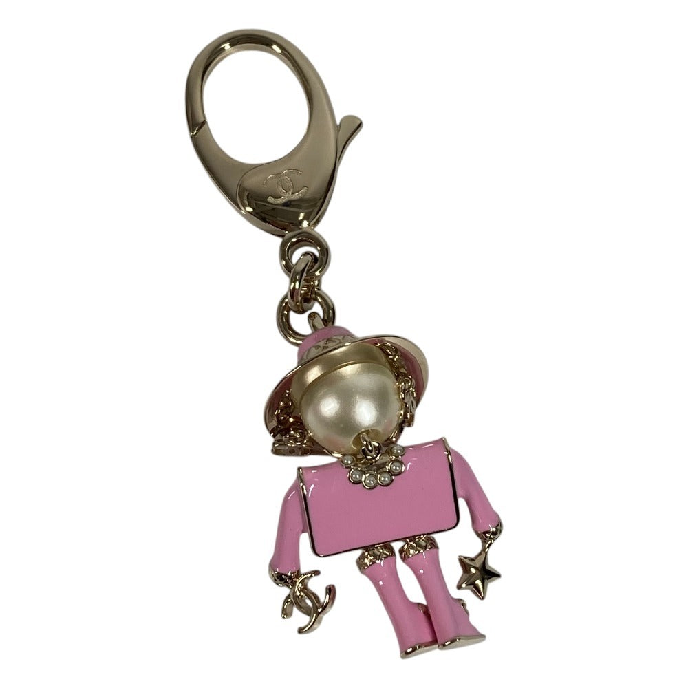 CHANEL B25B ガブリエル シャネルドール CC ココマーク ロゴ フェイクパール ハート スター バッグチャーム キーホルダー メタル レディース ピンク