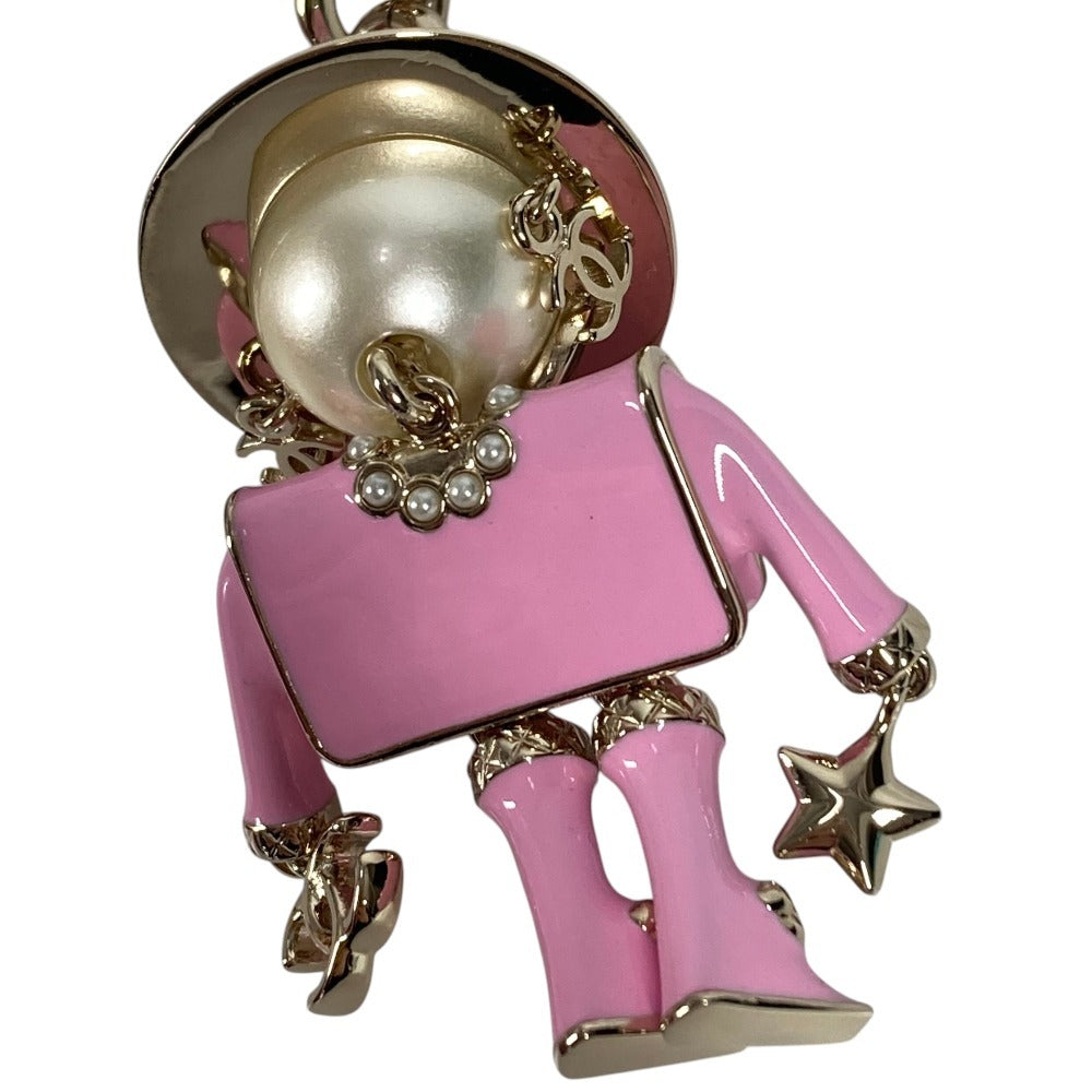 CHANEL B25B ガブリエル シャネルドール CC ココマーク ロゴ フェイクパール ハート スター バッグチャーム キーホルダー メタル レディース ピンク