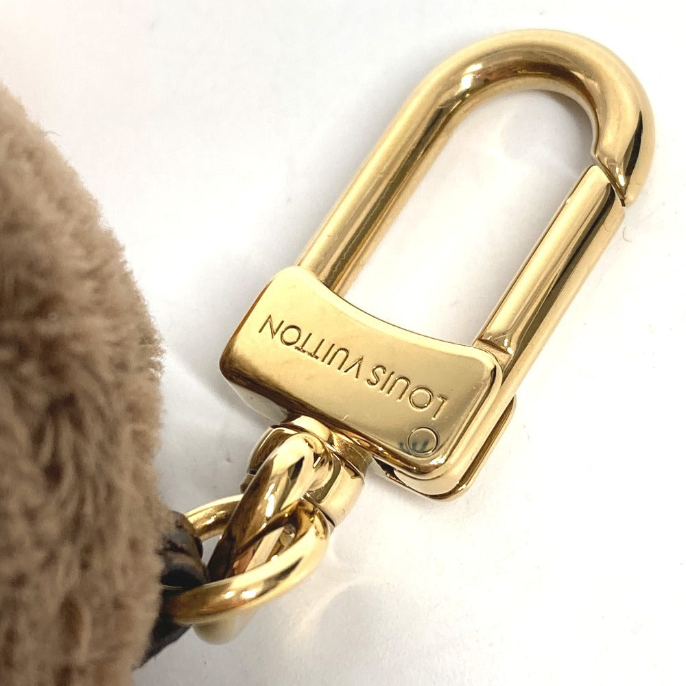 HERMES M03441 モノグラム ベア クマ ぬいぐるみ バッグチャーム LV ルイ スノー バッグチャーム ストラップ キーホルダー フェイクファー ユニセックス ブラウン