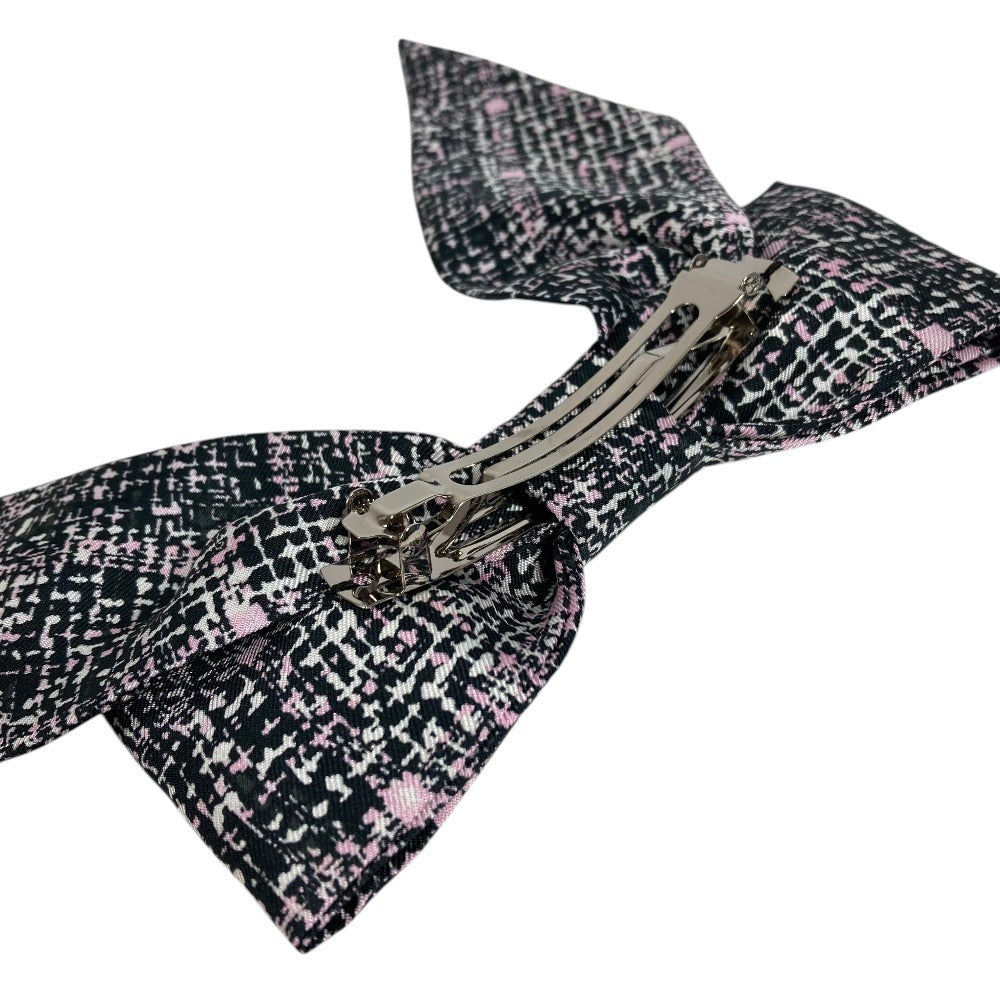 CHANEL 25B CC ココマーク ロゴ リボン りぼん ヘアアクセサリー ヘアクリップ バレッタ シルク レディース ピンク