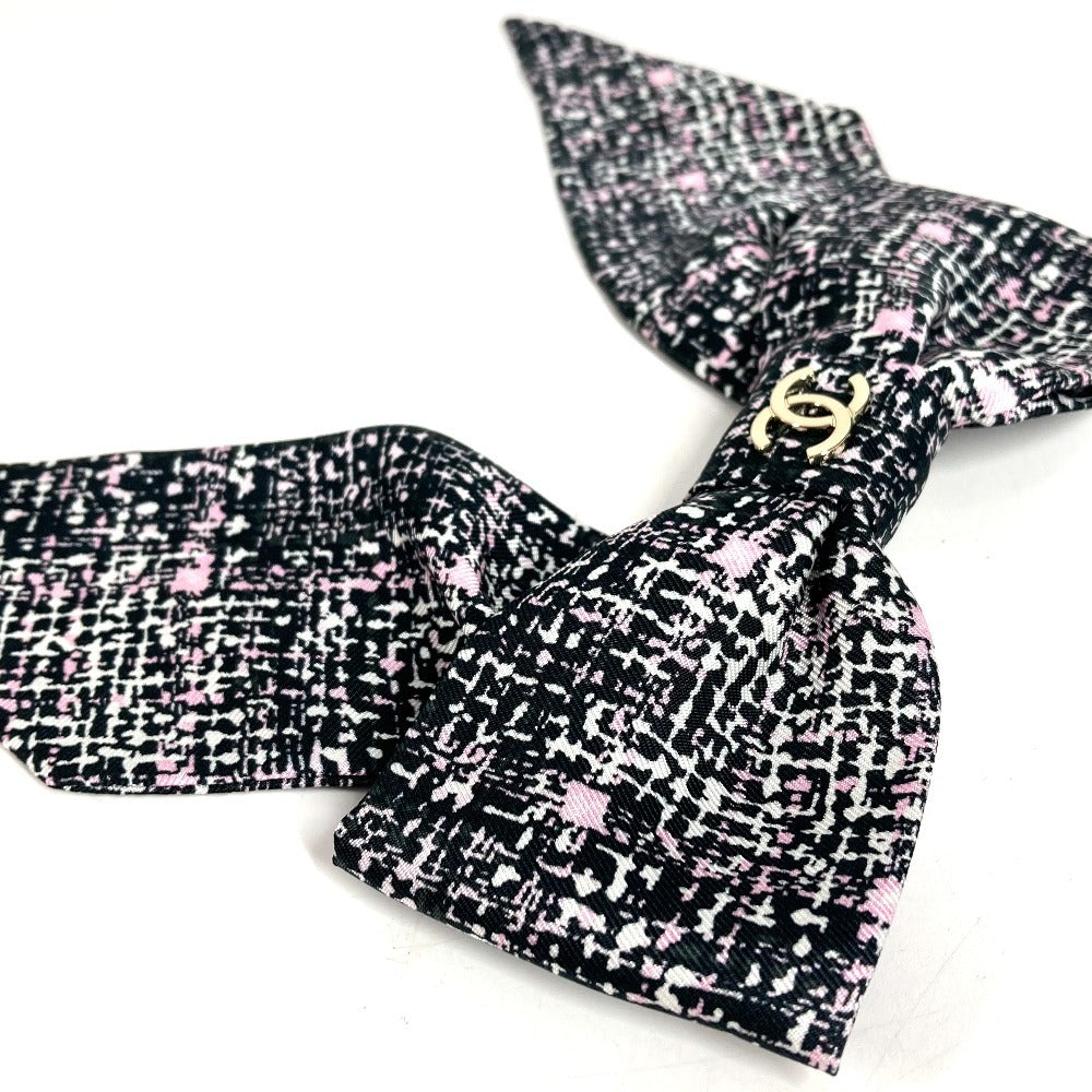 CHANEL 25B CC ココマーク ロゴ リボン りぼん ヘアアクセサリー ヘアクリップ バレッタ シルク レディース ピンク