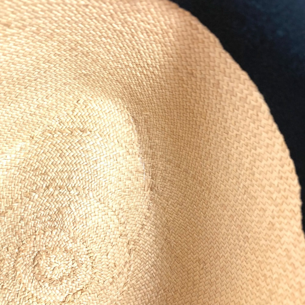 CHANEL 17C CC ココマーク ロゴ 麦わら帽子 リボン りぼん ハット帽 帽子 バケットハット ボブハット ハット ラフィア レディース ベージュ