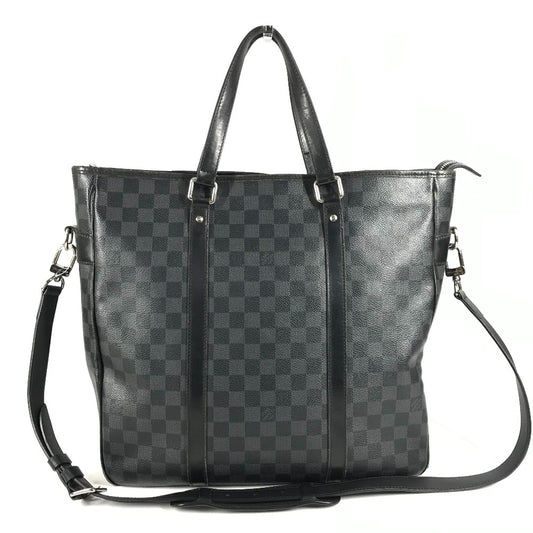 LOUIS VUITTON N51192 Damier Graphite Tadao Tote Bag, Vertical, Crossbody, 2-Way, Shoulder Bag, Damier Graphite Canvas, Unisex, Black