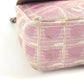 CHANEL A15285 ニュートラベルライン CC ココマーク ロゴ 肩掛け カバン Wチェーン チェーンバッグ フラップ ショルダーバッグ ナイロン レディース ピンク