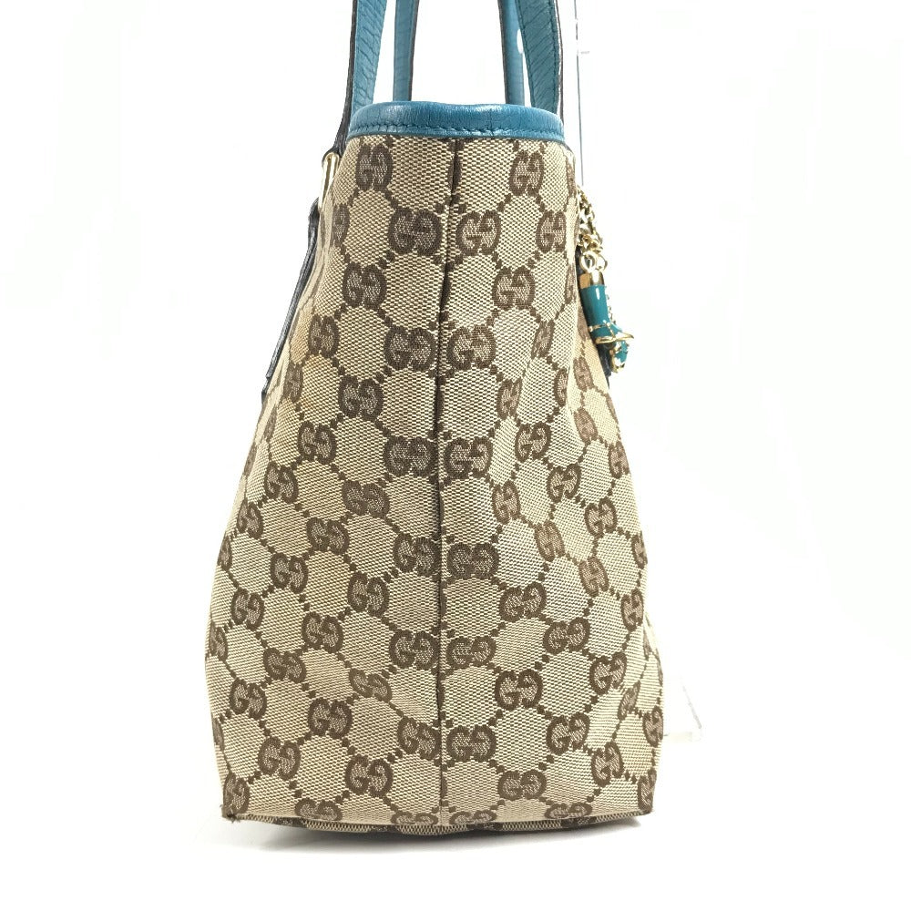 GUCCI 137396 チャーム キーホルダー 付き ライン GG ロゴ 肩掛け カバン トートバッグ ショルダーバッグ GGキャンバス/レザー ユニセックス ベージュ
