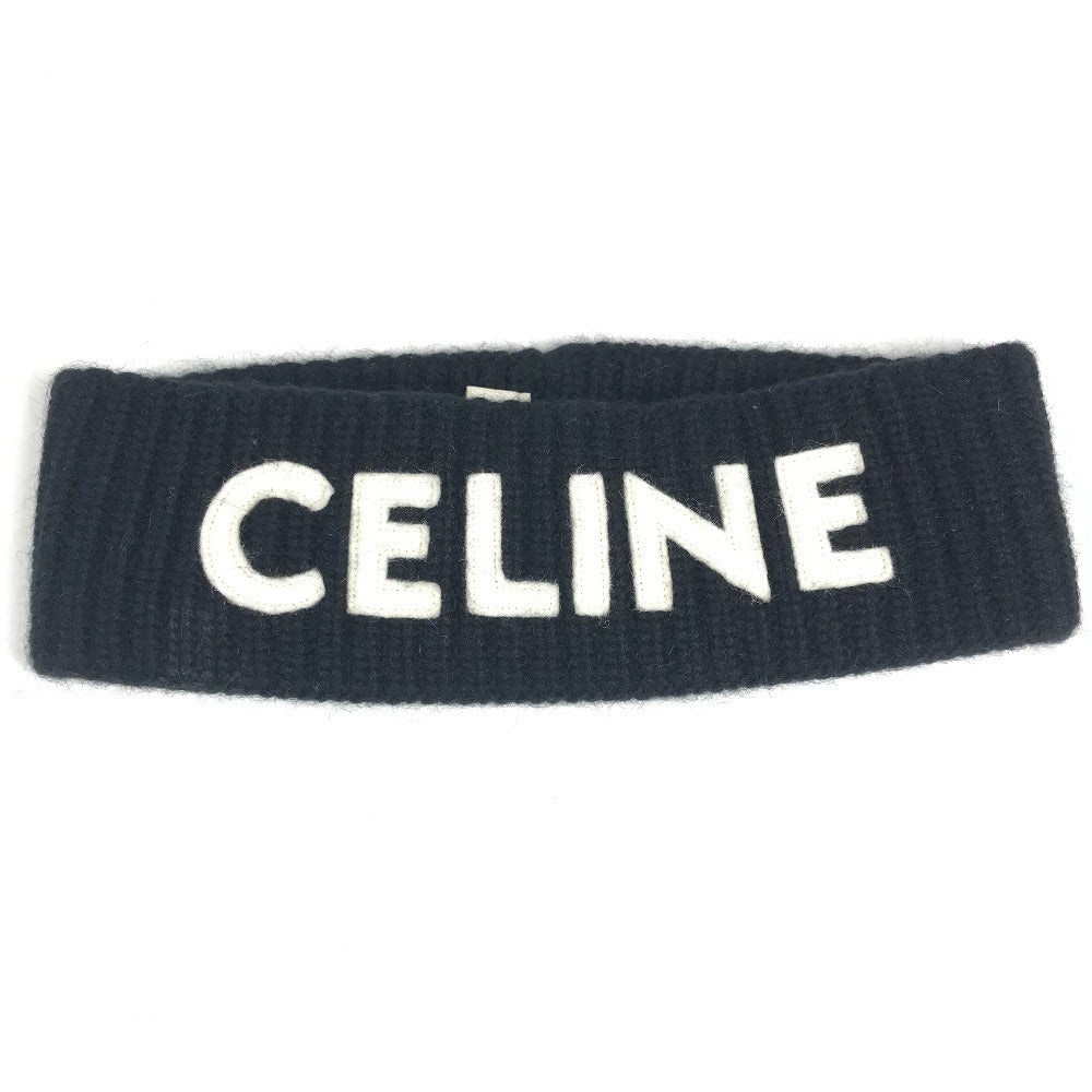 CELINE ロゴ ヘアバンド ヘッドバンド ヘアアクセサリー ヘアバンド ウール ユニセックス ブラック