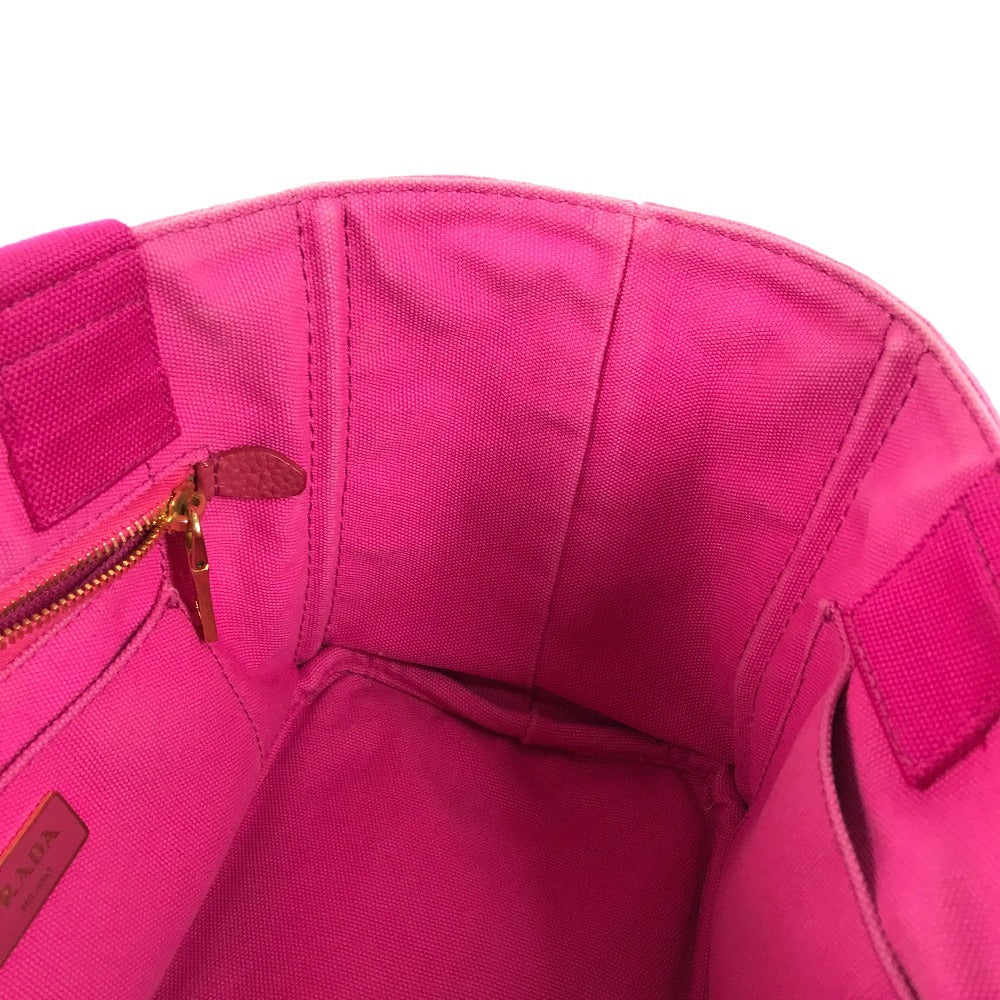 PRADA Canapa logo Bag Tote Bag Hand Bag cotton pink Used