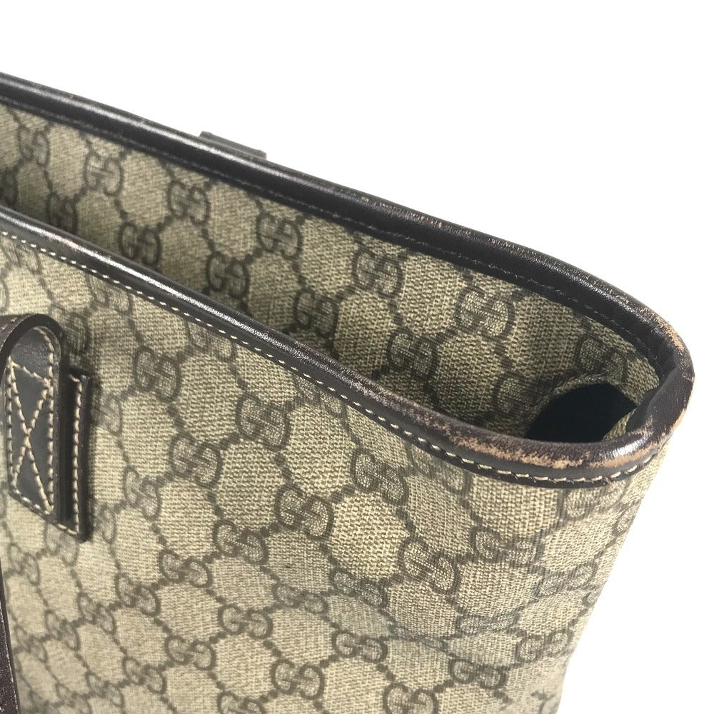 GUCCI 211137 GG Supreme GG Logo Bag Tote Bag shawl Shoulder Bag GG Supreme Canvas Beige/Dark brown Used