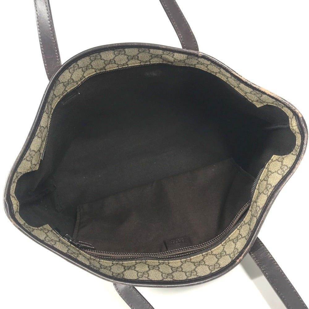 GUCCI 211137 GG Supreme GG Logo Bag Tote Bag shawl Shoulder Bag GG Supreme Canvas Beige/Dark brown Used