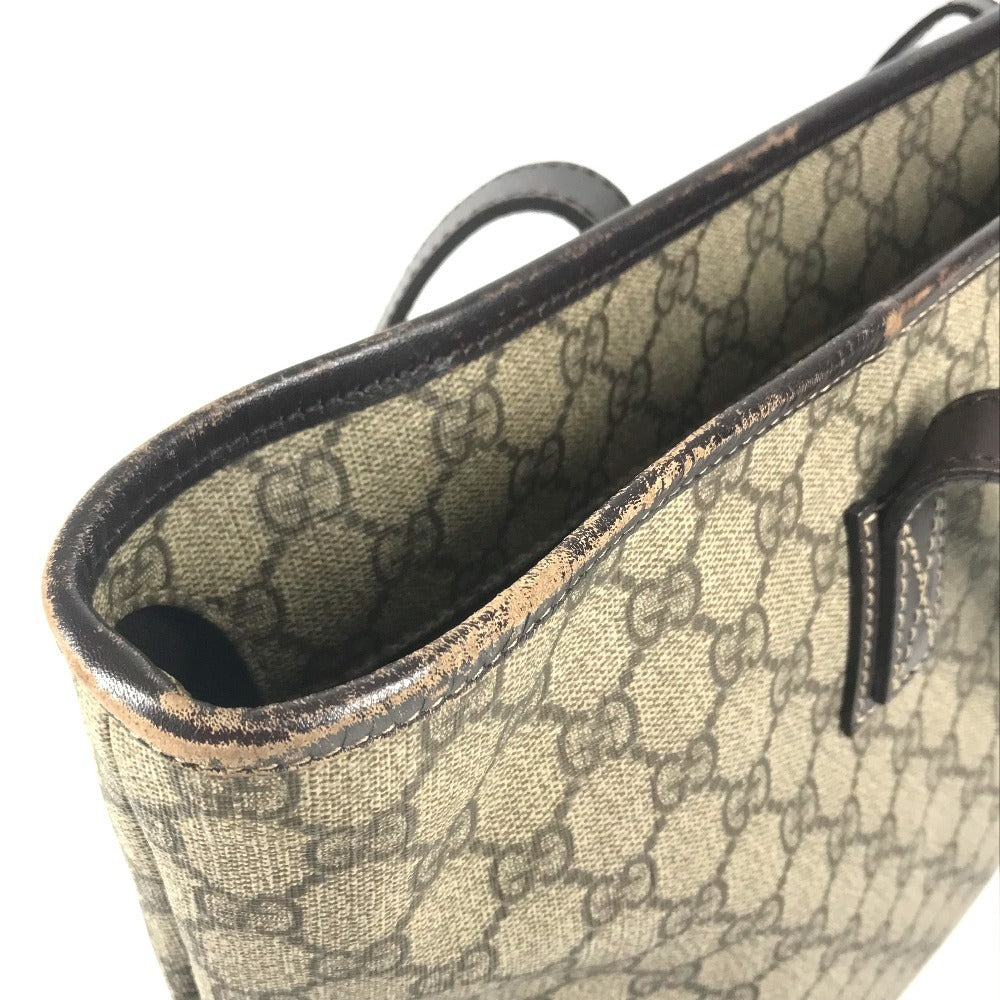 GUCCI 211137 GG Supreme GG Logo Bag Tote Bag shawl Shoulder Bag GG Supreme Canvas Beige/Dark brown Used