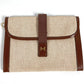 HERMES vintage H logo Bag, Cluch Bag, Pouch, Flap Clutch bag Leather/Canvas Beige/Brown Used