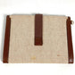 HERMES vintage H logo Bag, Cluch Bag, Pouch, Flap Clutch bag Leather/Canvas Beige/Brown Used