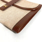 HERMES vintage H logo Bag, Cluch Bag, Pouch, Flap Clutch bag Leather/Canvas Beige/Brown Used
