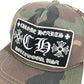 CHROME HEARTS Camouflage logo FUCK hat cap baseball mesh cap cotton / polyester khaki Used