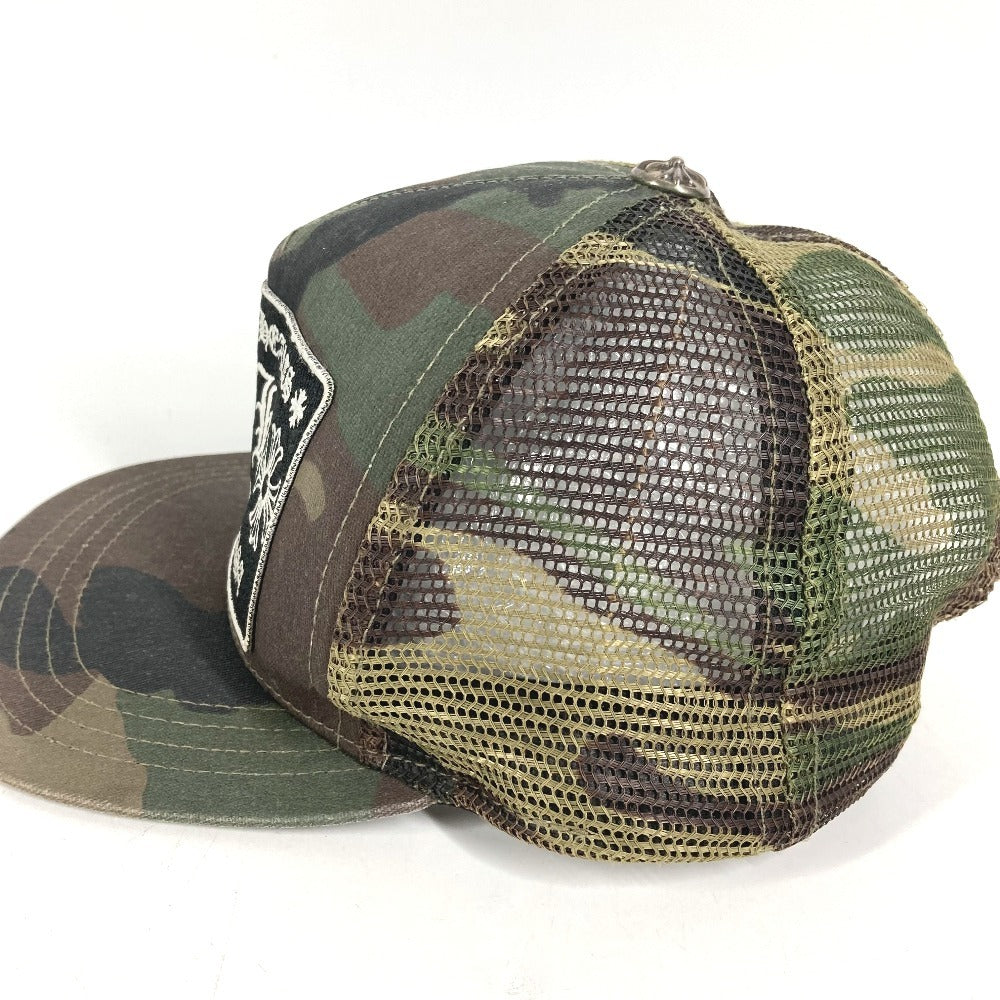 CHROME HEARTS Camouflage logo FUCK hat cap baseball mesh cap cotton / polyester khaki Used