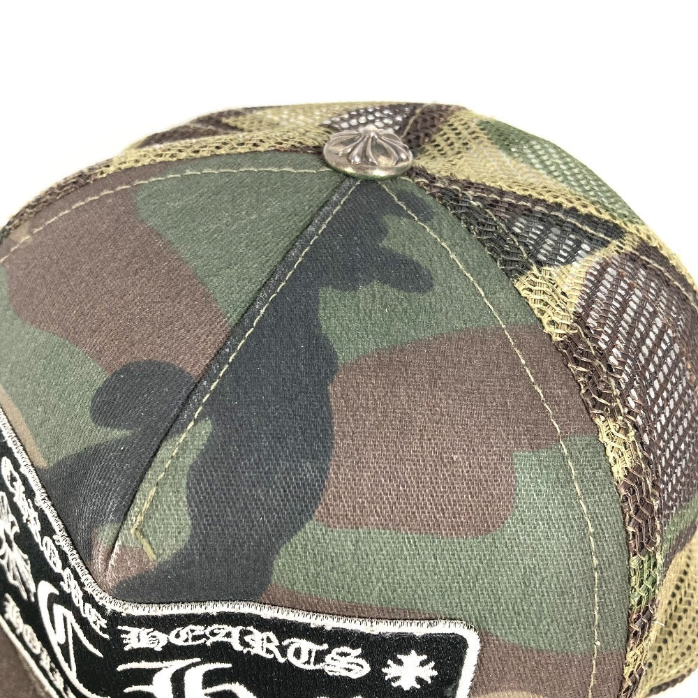 CHROME HEARTS Camouflage logo FUCK hat cap baseball mesh cap cotton / polyester khaki Used